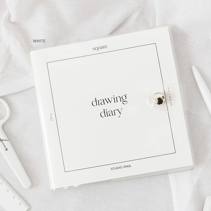 White - 2NUL Square Drawing Dateless Weekly Diary Journal Ver2 White - 2NUL Square Drawing Dateless Weekly Diary Journal Ver2
