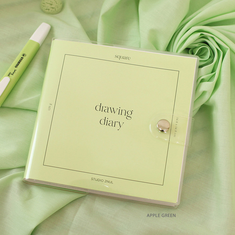 Apple green - 2NUL Square Drawing Dateless Weekly Diary Journal Ver2 Apple green - 2NUL Square Drawing Dateless Weekly Diary Journal Ver2