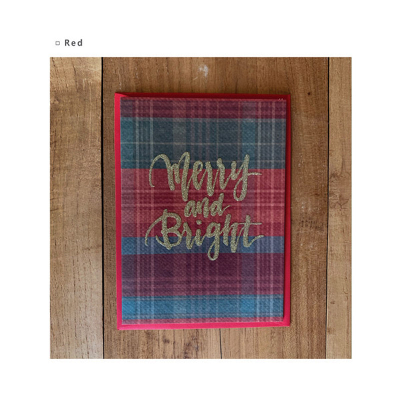 Red - DBD Check Christmas Card with Envelope Red - DBD Check Christmas Card with Envelope