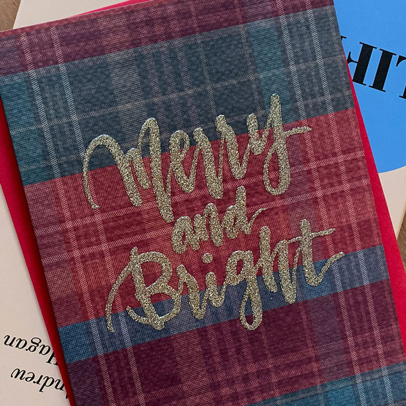 Red - DBD Check Christmas Card with Envelope Red - DBD Check Christmas Card with Envelope