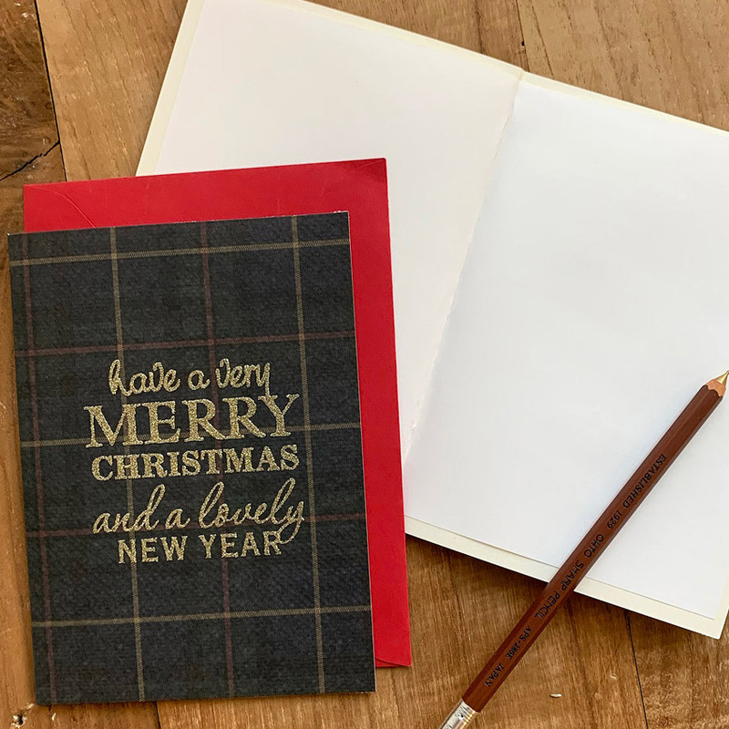 DBD Check Christmas Card with Envelope DBD Check Christmas Card with Envelope