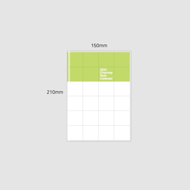 Size of Chachap 2022 Simple Note Dated Monthly Planner
