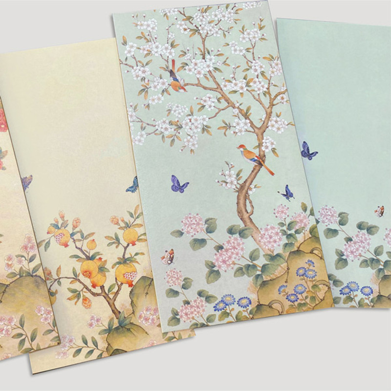 OCHAE Minhwa 4 Envelopes 4 Notes and 4 Stickers Set