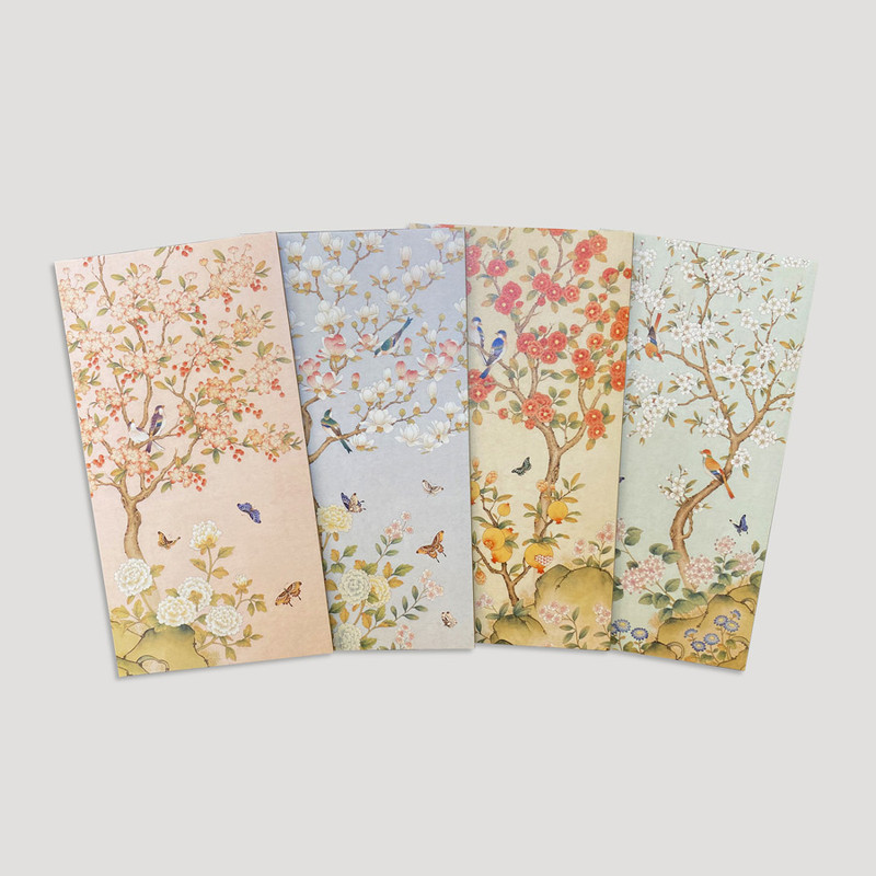 OCHAE Minhwa 4 Envelopes 4 Notes and 4 Stickers Set