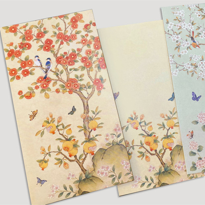 OCHAE Minhwa 4 Envelopes 4 Notes and 4 Stickers Set