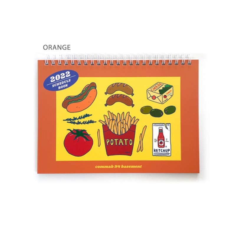 Orange - Design Comma-B 2022 Handy A5 Wirebound Dated Monthly Planner Orange - Design Comma-B 2022 Handy A5 Wirebound Dated Monthly Planner