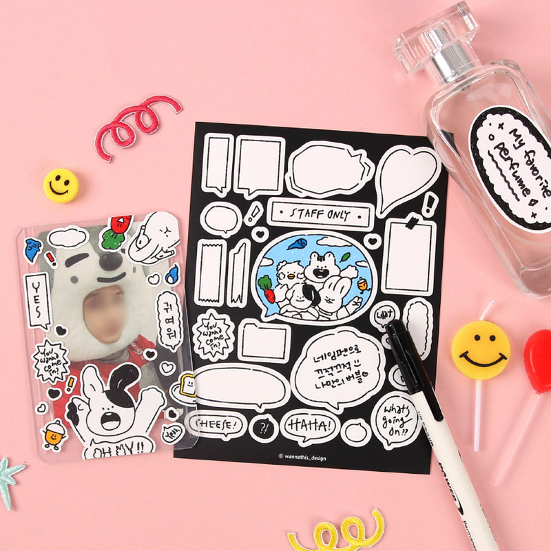 Speech bubble sticker sheet - Wanna This Childhood Friends Paper Removable Sticker Set