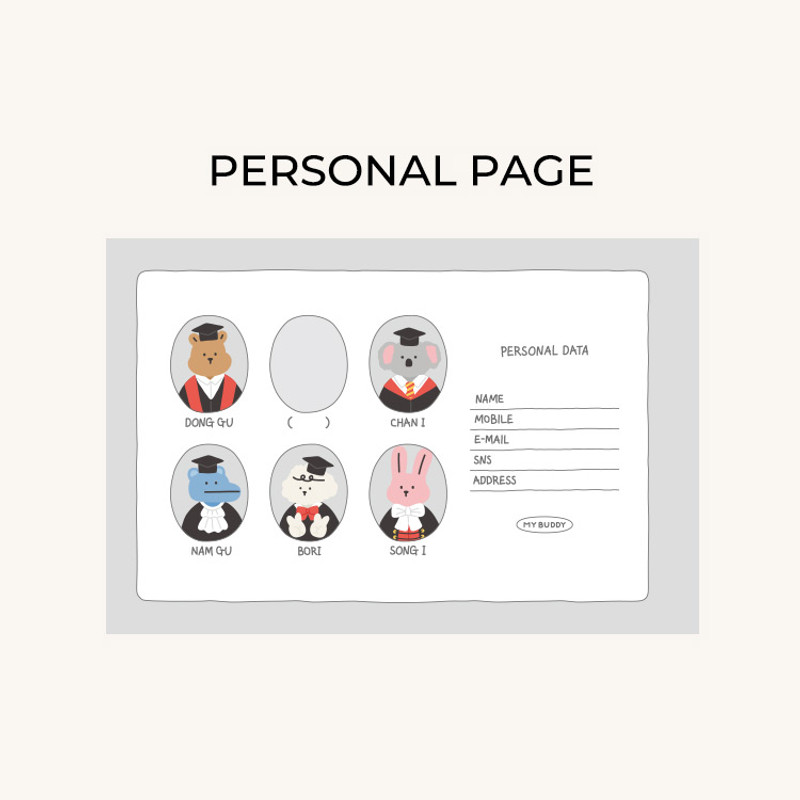 Personal data - Dailylike My Buddy 6 Months Dateless Weekly Study Planner Personal data - Dailylike My Buddy 6 Months Dateless Weekly Study Planner