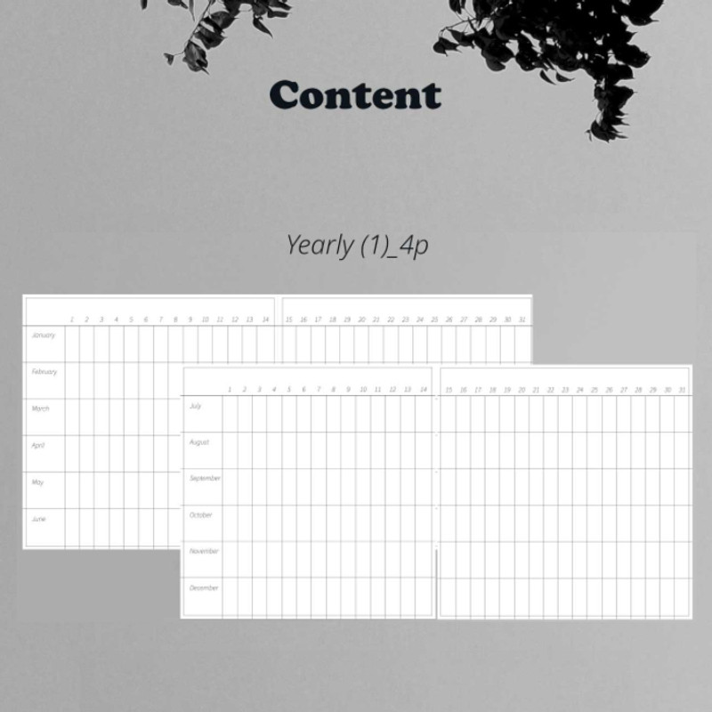 Yearly 1 - DESIGN GOMGOM Monogram Square Dateless Weekly Diary Journal Yearly 1 - DESIGN GOMGOM Monogram Square Dateless Weekly Diary Journal
