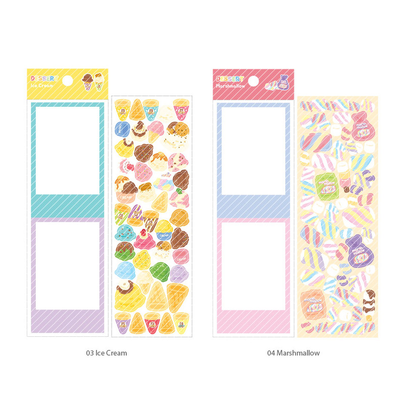 Ice cream & Marshmallow - Wanna This Dessert Paper Sticker