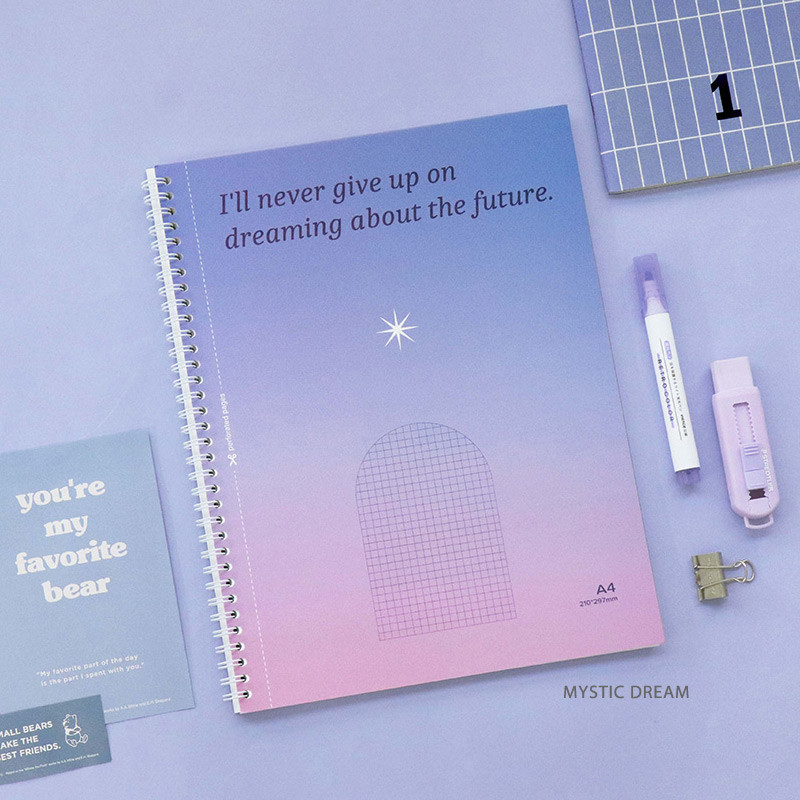 Mystic Dream - ICONIC Perforated A4 Wirebound Grid Notebook