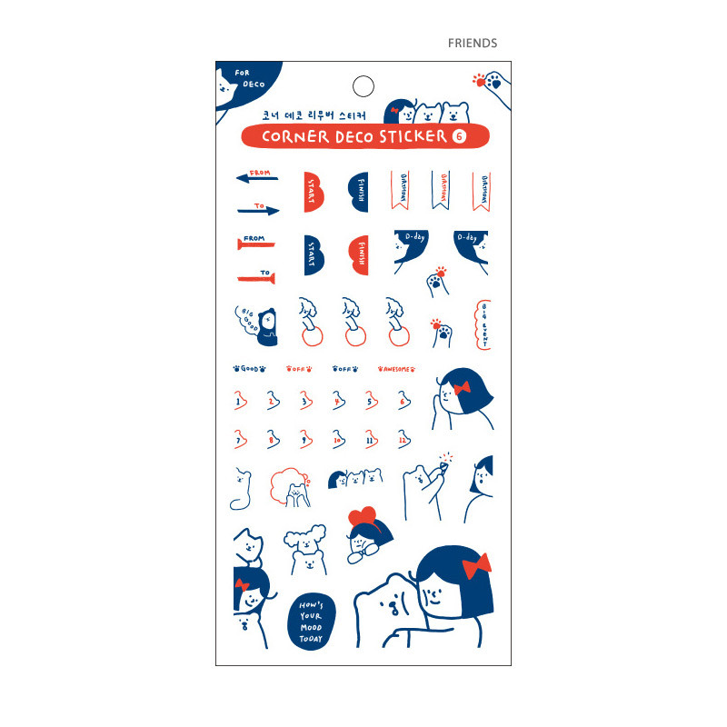 Friends - Indigo Corner Deco Clear Removable Sticker