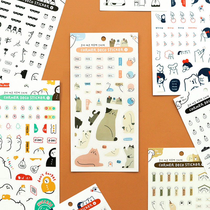 Indigo Corner Deco Clear Removable Sticker