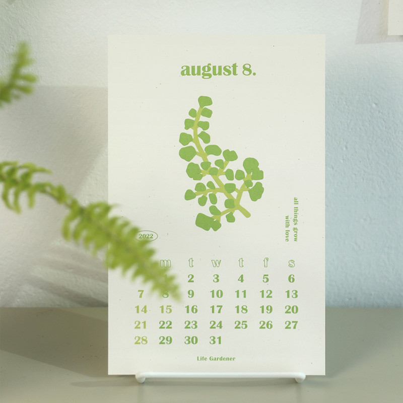 Usage example - Paperian 2022 Life Gardener B6 Monthly Calendar Sheets