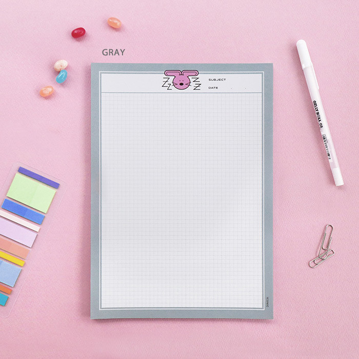 Gray - ICONIC Bunny B5 Writing Grid Notepad