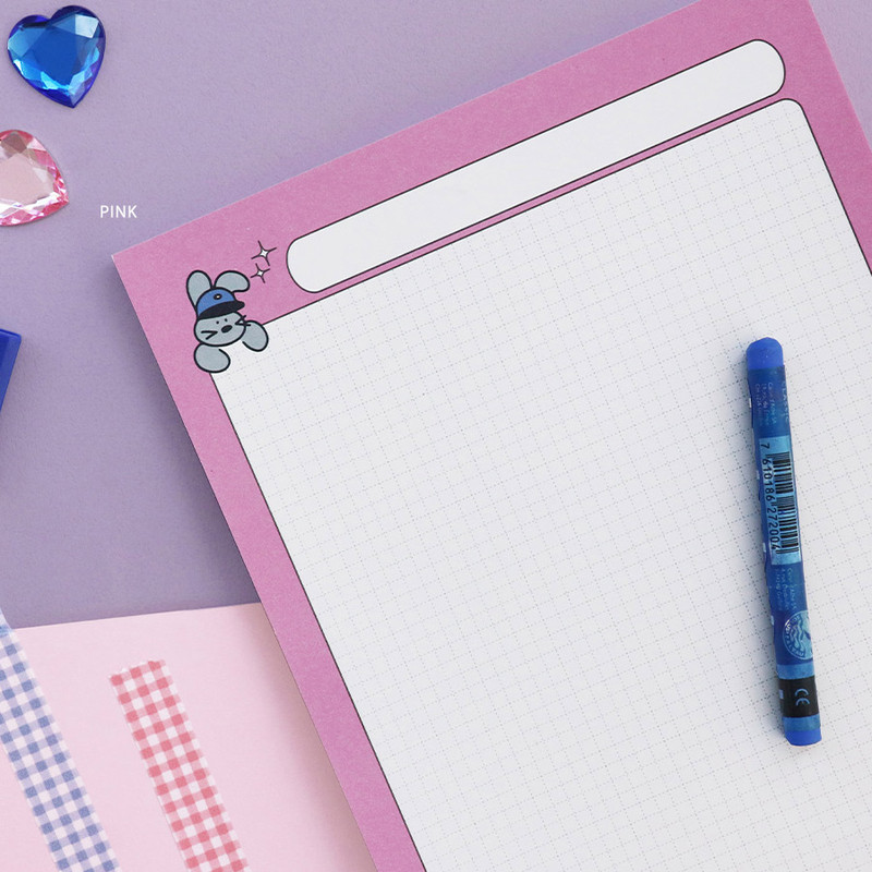 Pink - ICONIC Bunny B5 Writing Grid Notepad