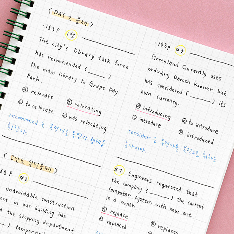 Usage example - Indigo Toasty Wirebound Quarter Divided Grid Notebook Usage example - Indigo Toasty Wirebound Quarter Divided Grid Notebook