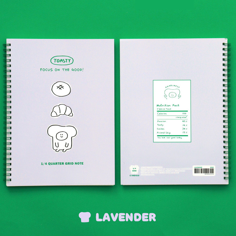 Lavender - Indigo Toasty Wirebound Quarter Divided Grid Notebook Lavender - Indigo Toasty Wirebound Quarter Divided Grid Notebook