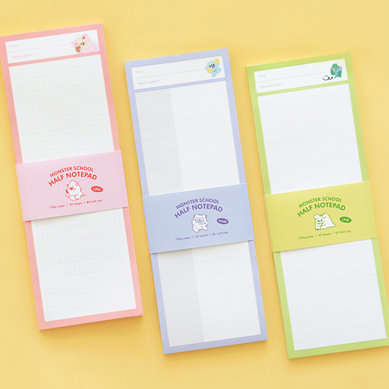 Indigo Monster School Half B5 Writing Notepad Indigo Monster School Half B5 Writing Notepad