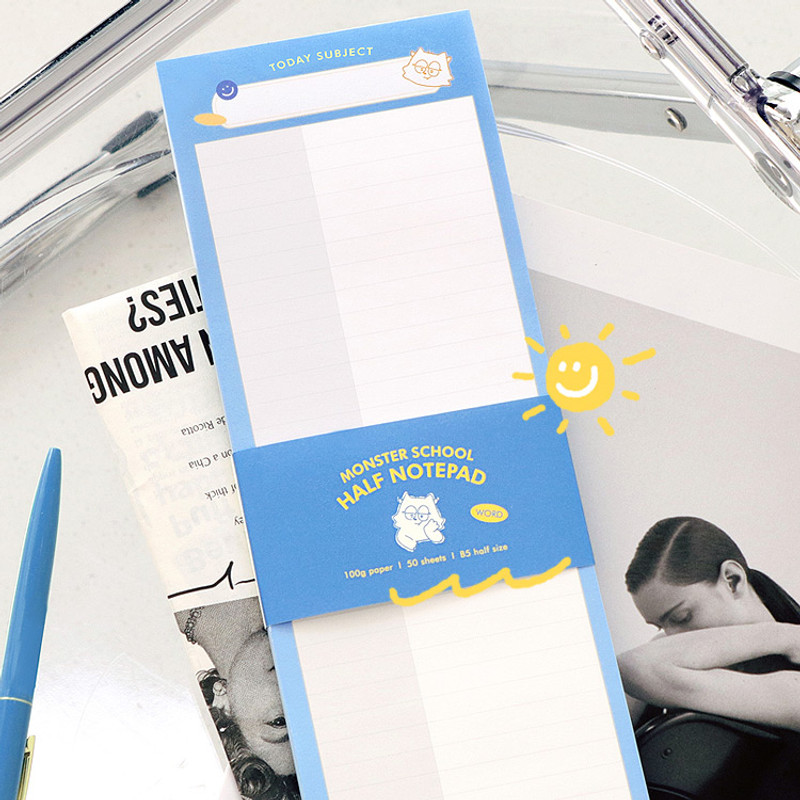 Indigo Monster School Half B5 Writing Notepad Indigo Monster School Half B5 Writing Notepad