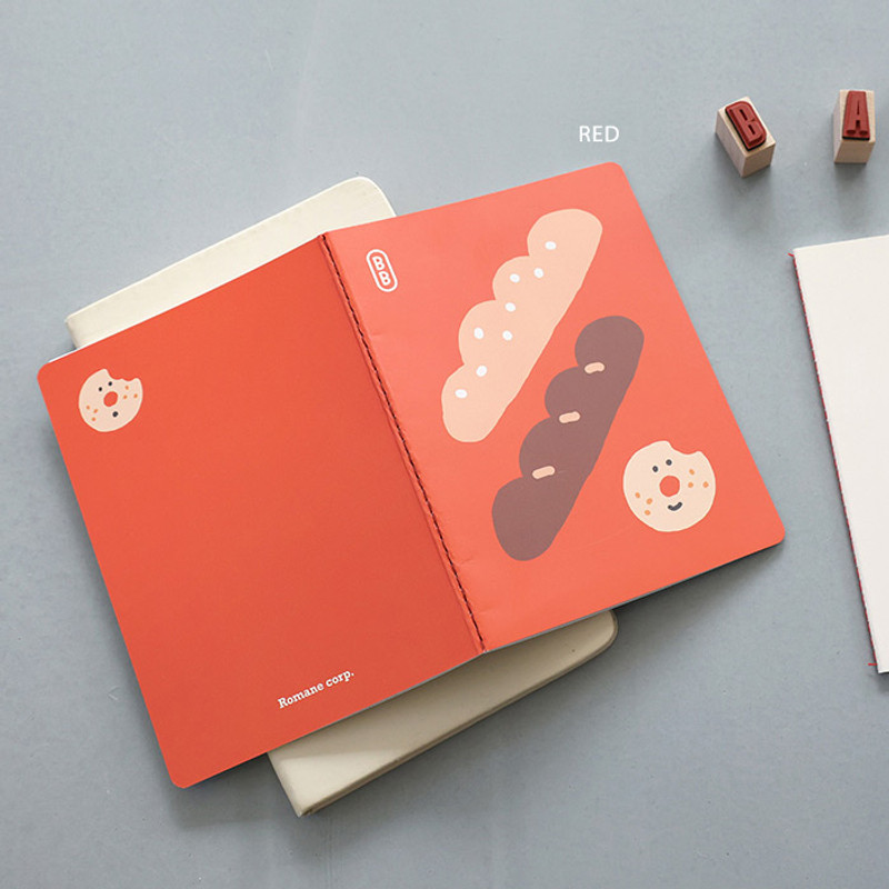Red - ROMANE Brunch Brother Small Grid Notebook Red - ROMANE Brunch Brother Small Grid Notebook
