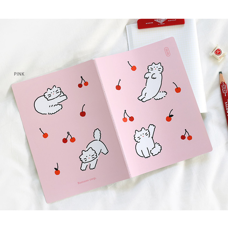 Pink - ROMANE Brunch Brother Large Lined Notebook