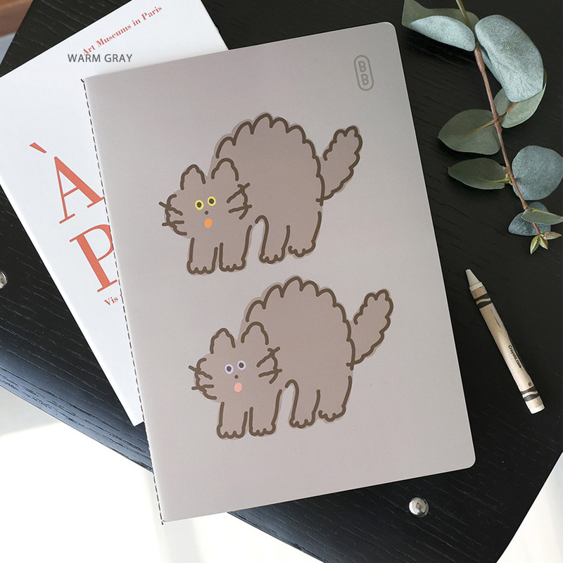 Warm Gray - ROMANE Brunch Brother Large Lined Notebook