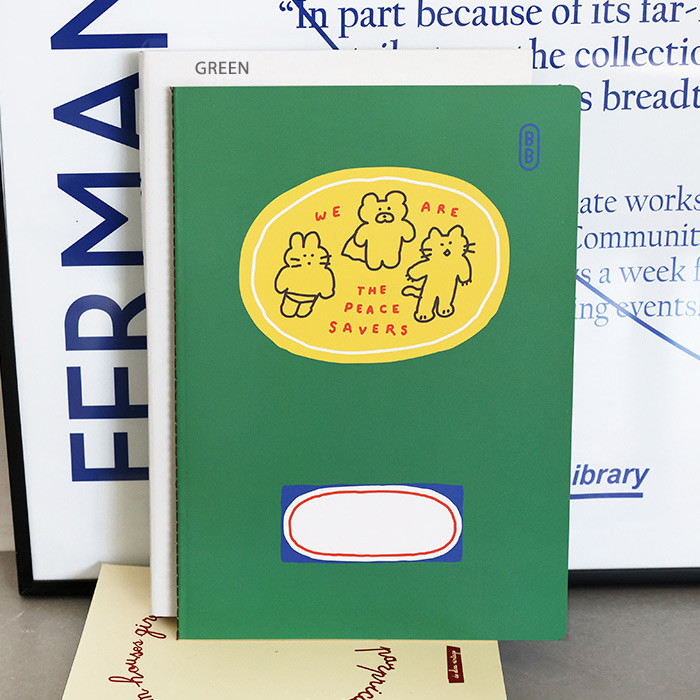 Green - ROMANE Brunch Brother Large Lined Notebook