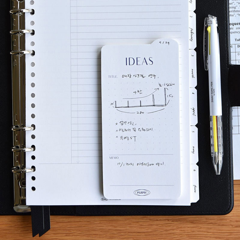 Usage example - Play Obje Round Index Plan Checklist Various Sticky Notepad