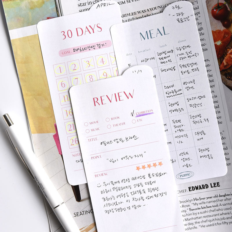 Usage example - Play Obje Round Index Plan Checklist Various Sticky Notepad