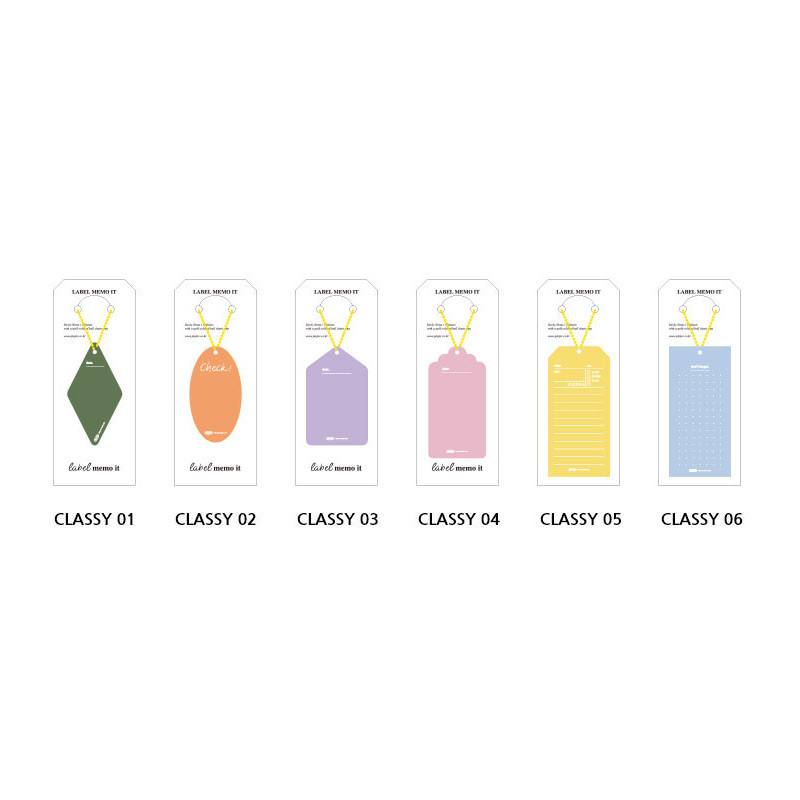 Option - Play Obje Classy Label Sticky Notepad with Ball Chain Option - Play Obje Classy Label Sticky Notepad with Ball Chain