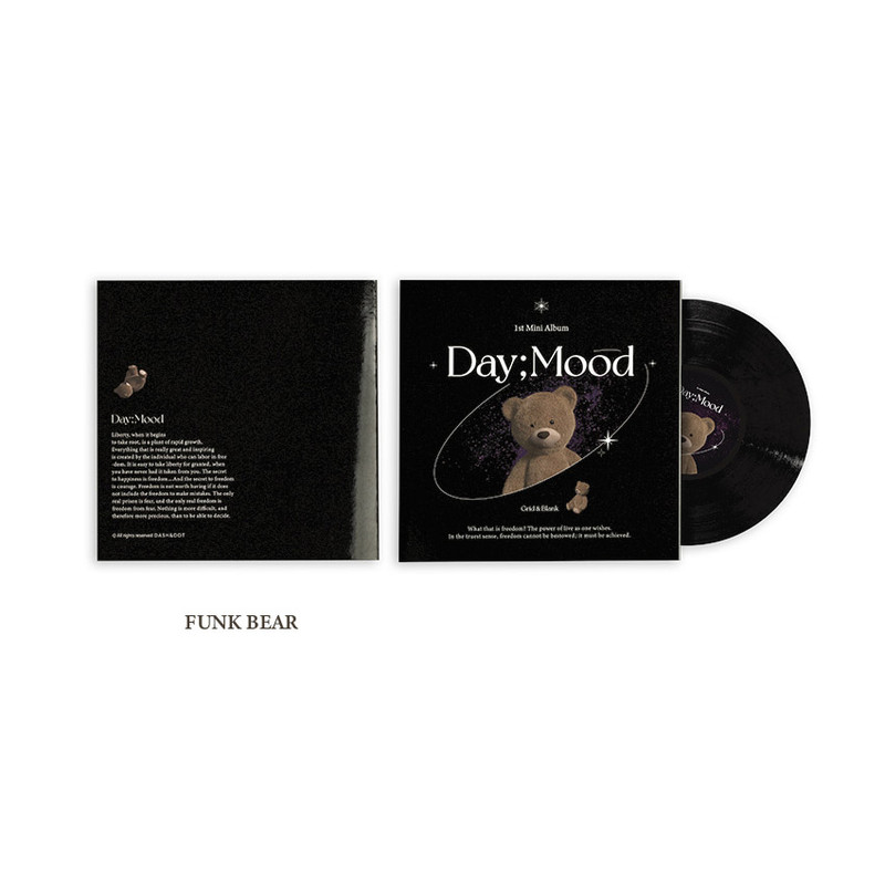 Funk Bear - Dash And Dot Day Mood Grid Blank Notebook with a LP card