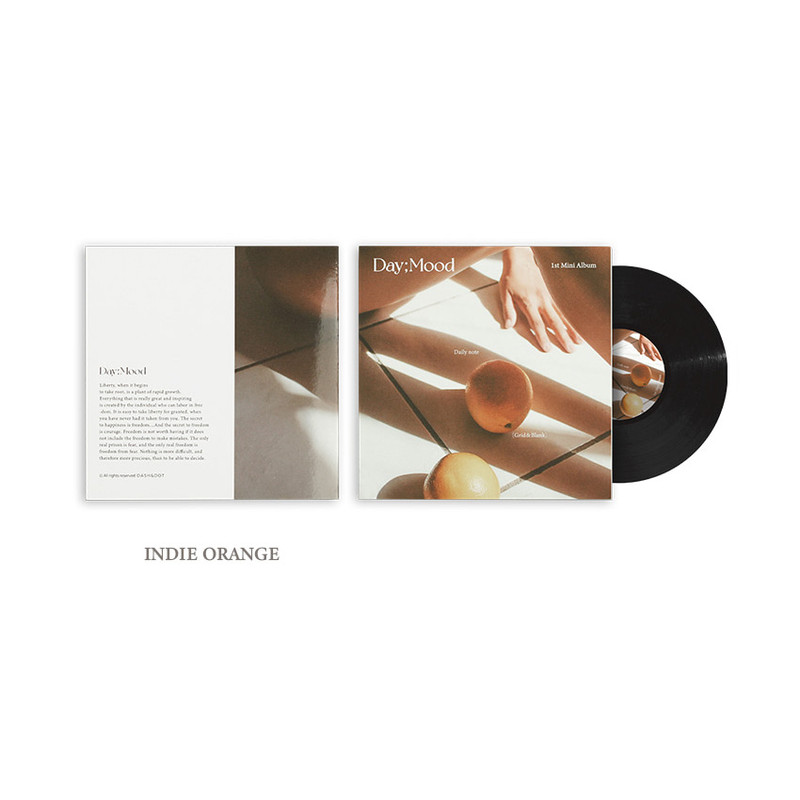 Indie orange - Dash And Dot Day Mood Grid Blank Notebook with a LP card