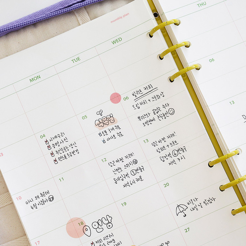 Monthly plan - ROMANE 2022 365 6-Ring Dated Weekly Planner Paper Refills