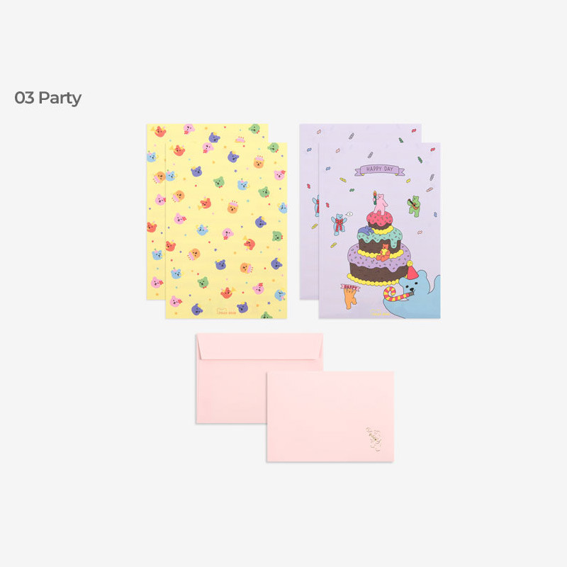 Party - Dailylike Jelly Bear Daily Letter and Envelope Set 01-04 Party - Dailylike Jelly Bear Daily Letter and Envelope Set 01-04