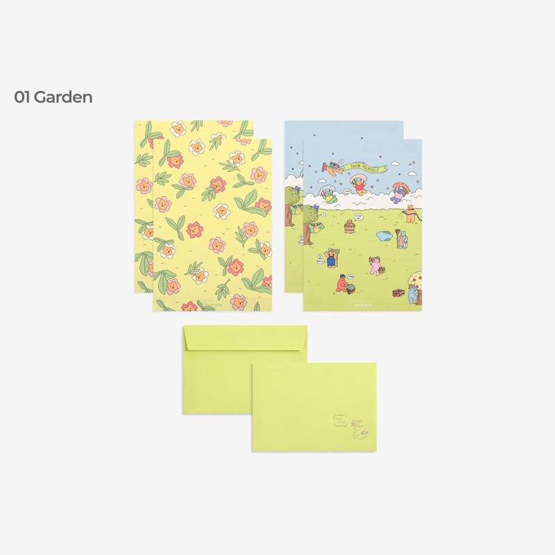 Garden - Dailylike Jelly Bear Daily Letter and Envelope Set 01-04 Garden - Dailylike Jelly Bear Daily Letter and Envelope Set 01-04