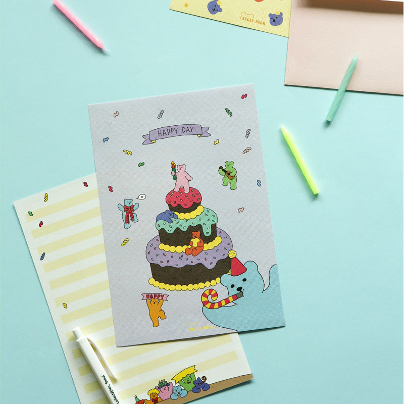 Party - Dailylike Jelly Bear Daily Letter and Envelope Set 01-04 Party - Dailylike Jelly Bear Daily Letter and Envelope Set 01-04