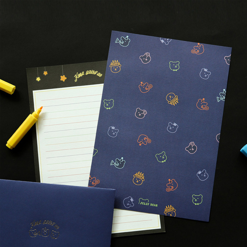 Neon - Dailylike Jelly Bear Daily Letter and Envelope Set 01-04 Neon - Dailylike Jelly Bear Daily Letter and Envelope Set 01-04