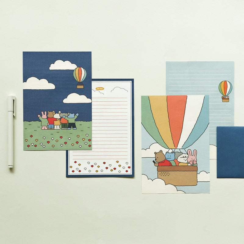 Hot air Balloon - Dailylike My Buddy Daily Letter and Envelope Set 01-04 Hot air Balloon - Dailylike My Buddy Daily Letter and Envelope Set 01-04