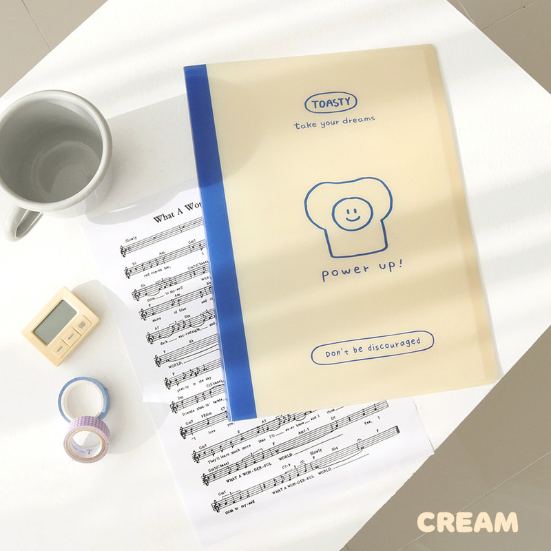 Cream - Indigo Toasty A4 Display Book with 20 Clear Pocket Cream - Indigo Toasty A4 Display Book with 20 Clear Pocket