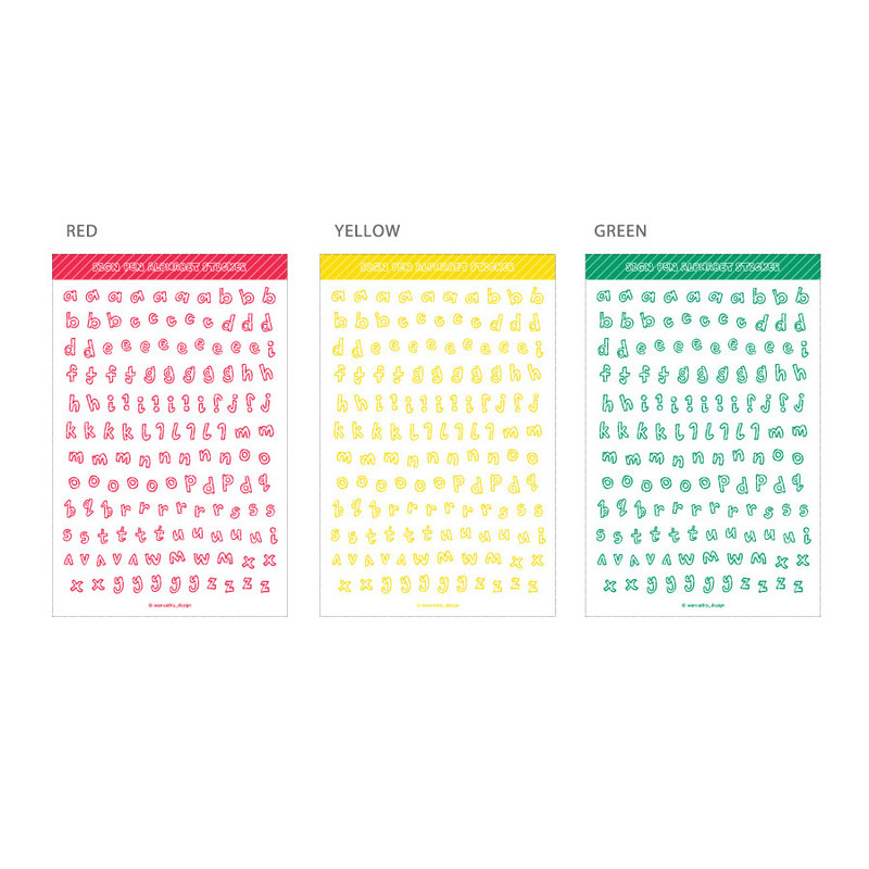 Wanna This Sign Pen Low Case Alphabet Number Sticker Pack