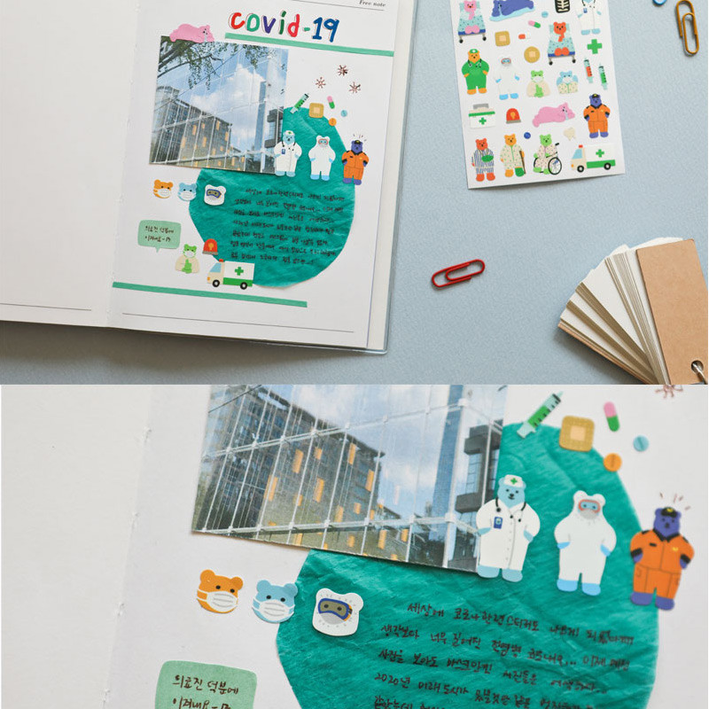 Usage example - Dailylike Jelly Bear Paper Sticker Pack Ver2