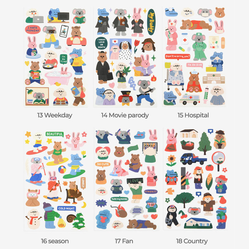 Dailylike My Buddy Paper Sticker Pack Ver2