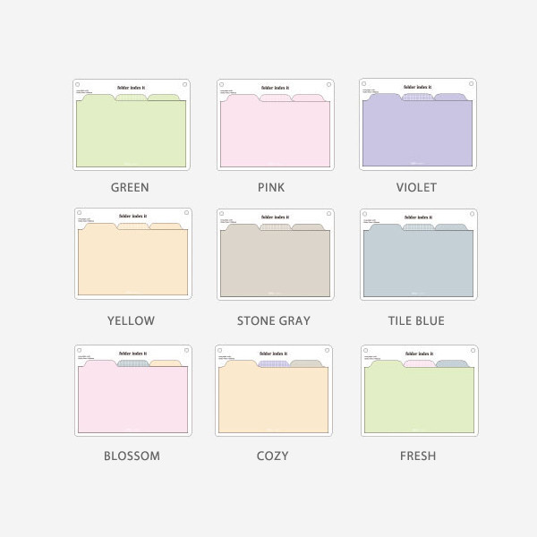 Option - Play Obje Large Folder Index Sticky Notepad Bookmark Set