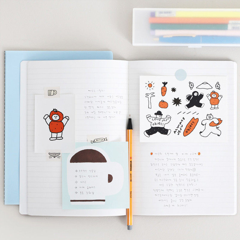Usage example - ROMANE More Happy A5 Line Notebook Usage example - ROMANE More Happy A5 Line Notebook