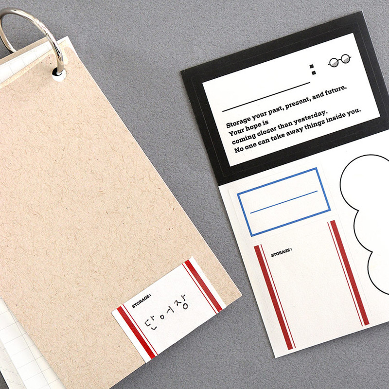 Comes with a sticker sheet -  Indigo Storage Grid Flashcards Notepad With a Metal Ring