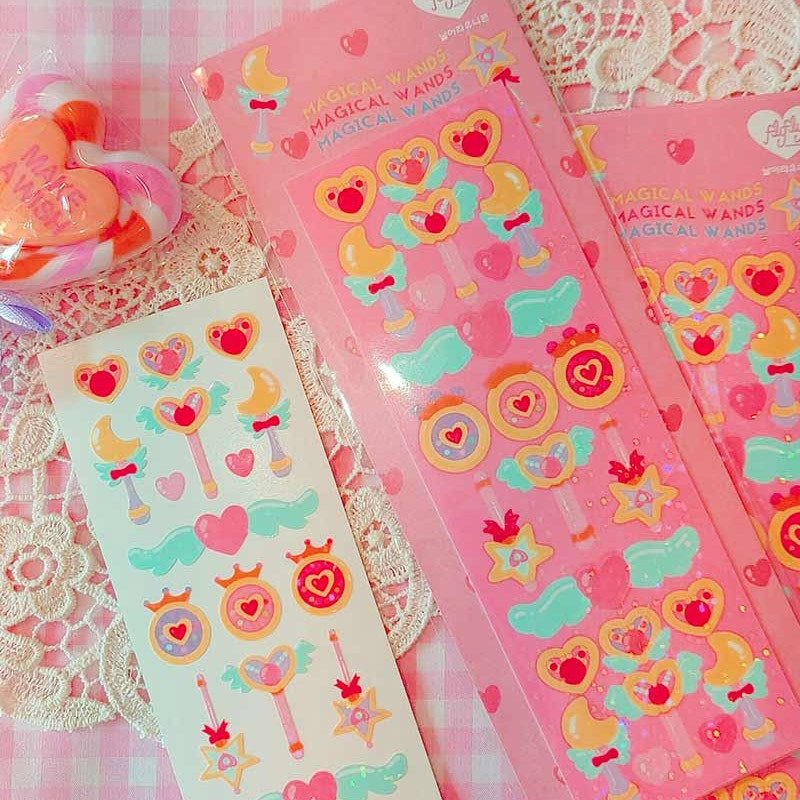 FlyFlyUnicorn Magical Wands Glitter Paper Sticker 