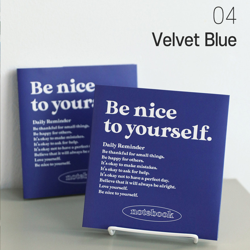 Velvet Blue - Paperian Be Nice To Yourself Grid and Blank Notebook Velvet Blue - Paperian Be Nice To Yourself Grid and Blank Notebook
