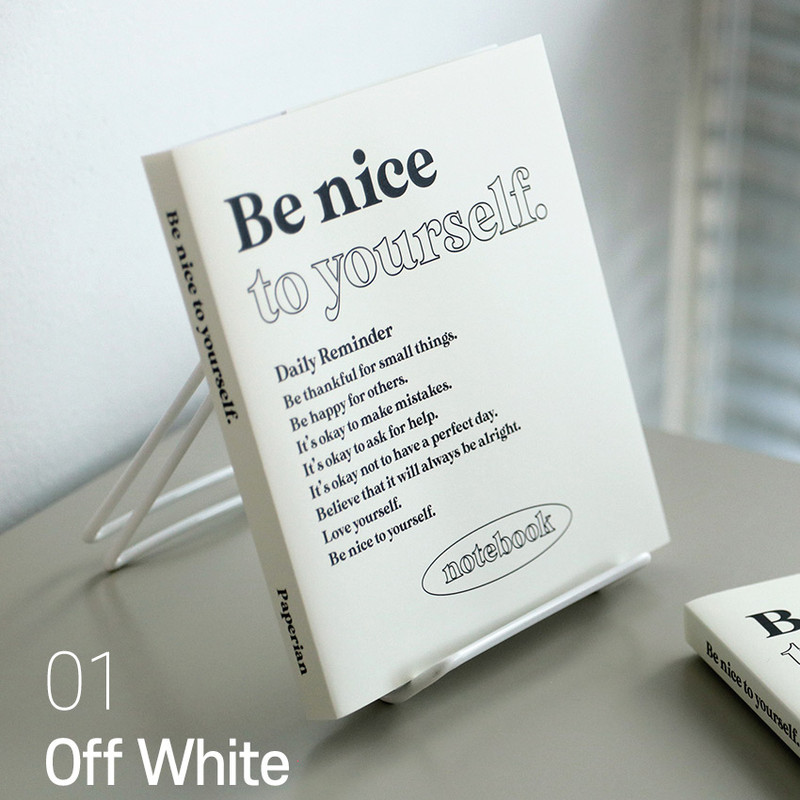 Off white - Paperian Be Nice To Yourself Grid and Blank Notebook Off white - Paperian Be Nice To Yourself Grid and Blank Notebook
