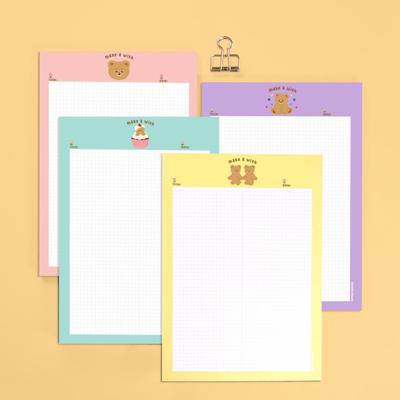 Second Mansion Camel Bear B5 Grid Writing Notepad